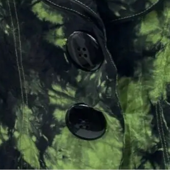 SAINT GIL Paris Lime Green & Black Tie Dye Jacket Blazer - Size Large - Picture 5 of 5